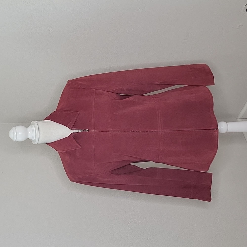 Bernado Collection Red Suede Zip Up Jacket